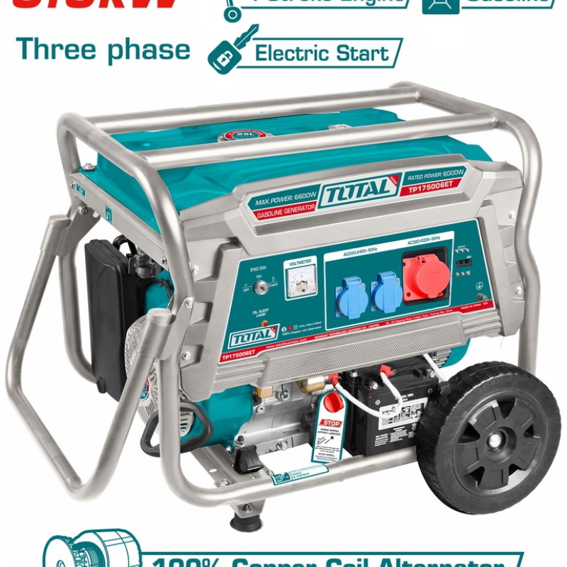 TOTAL ΗΛΕΚΤΡΟΓΕΝΝΗΤΡΙΑ ΒΕΝΖΙΝΗΣ 6.600W ΤΡΙΦΑΣΙΚΗ (TP175006ET)