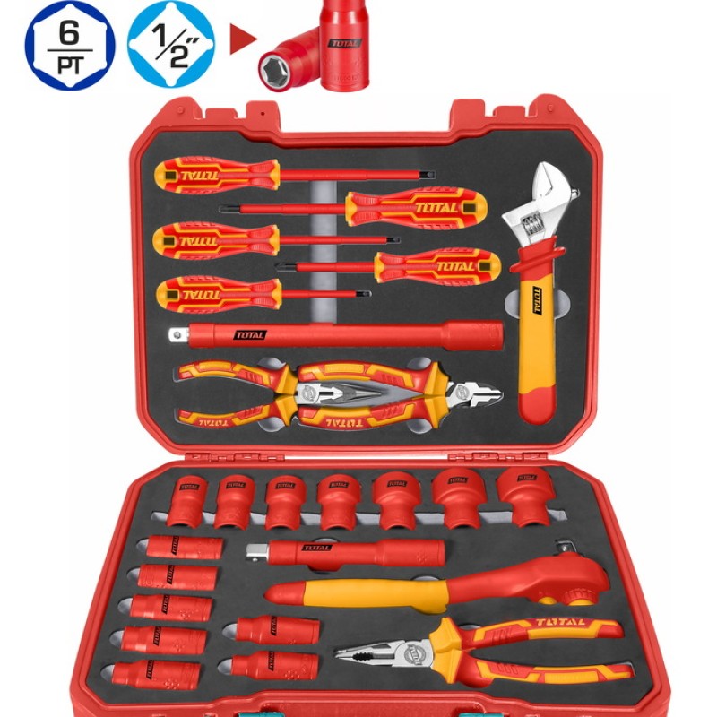 TOTAL ΕΠΑΓΓ. ΚΑΣΕΤΙΝΑ ΕΡΓΑΛΕΙΩΝ ΧΕΙΡΟΣ 1000V VDE 26ΤΕΜ (THKITH2601)