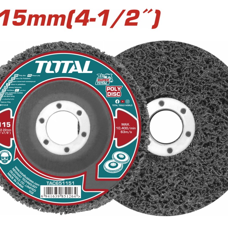 TOTAL ΣΠΟΓΓΩΔΗΣ ΔΙΣΚΟΣ ΚΑΘΑΡΙΣΜΟΥ & ΛΕΙΑΝΣΗΣ 115mm (TAC651151)