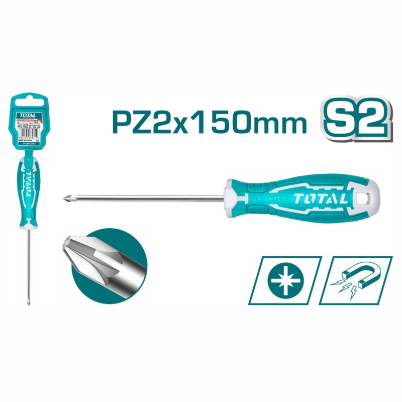 TOTAL ΚΑΤΣΑΒΙΔΙ ΜΑΓΝΗΤΙΚΟ ΣΤΑΥΡΟΥ PZ2 Χ 150mm (THT26PZ2150)