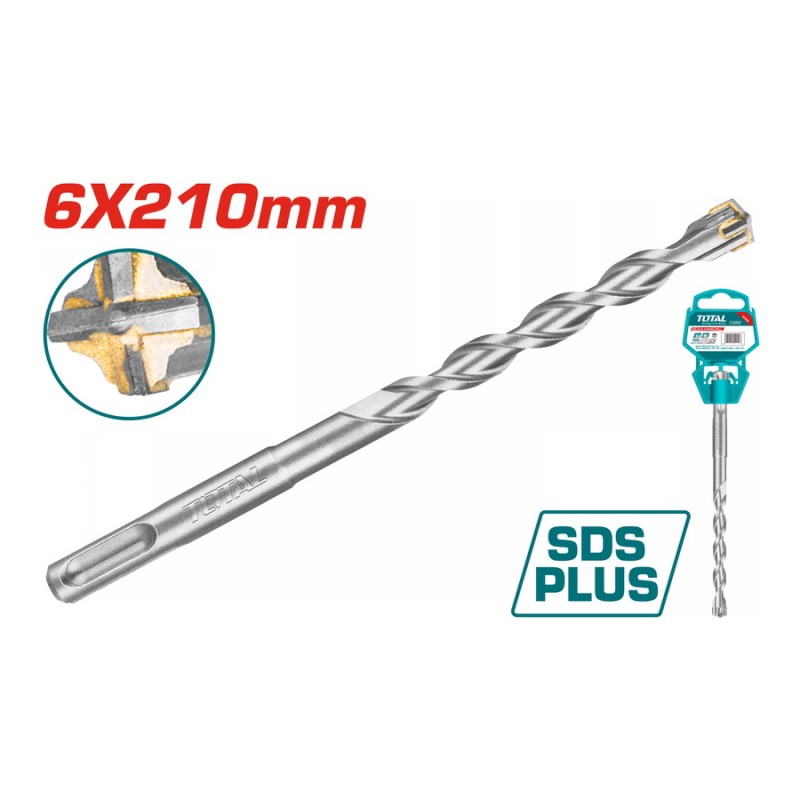 TOTAL ΔΙΑΜΑΝΤΟΤΡΥΠΑΝΟ SDS-PLUS ΤΕΤΡΑΚΟΠΟ S4L 6 X 210mm (TAC310603C)