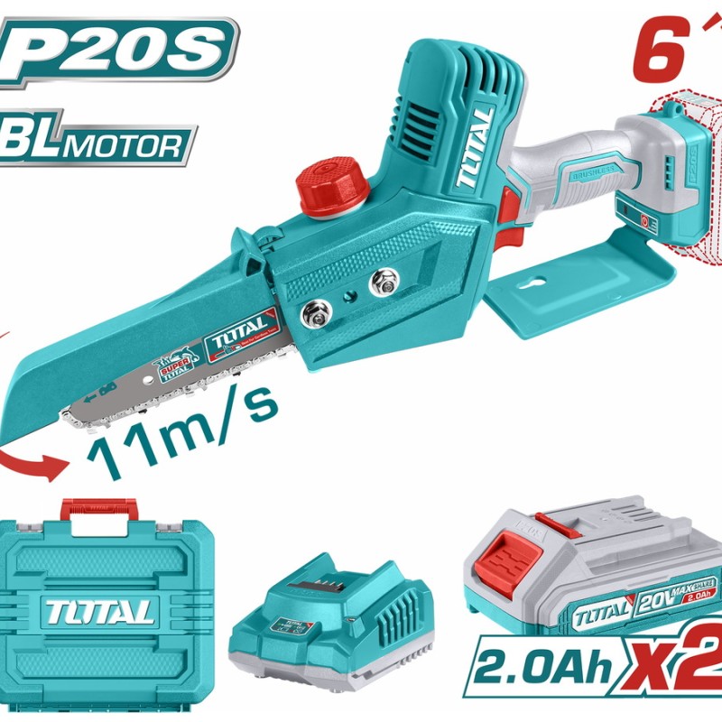 TOTAL ΣΕΤ ΕΠΑΓΓ. ΑΛΥΣΟΠΡΙΟΝΟ ΚΛΑΔΕΥΤΙΚΟ ΜΠΑΤ. Li-ion 20V / 2Ah / 2 ΜΠΑΤΑΡΙΕΣ ΣΕ ΒΑΛΙΤΣΑ (TGSLI20686)