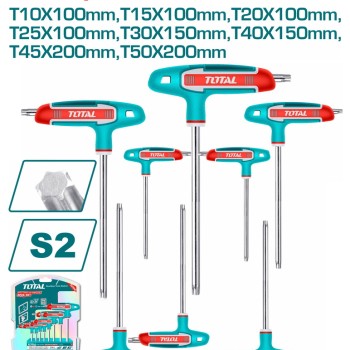 TOTAL ΕΠΑΓΓ. ΣΕΤ ΤΑΦ TORX 8ΤΕΜ Τ10-Τ50 (THHW80836)