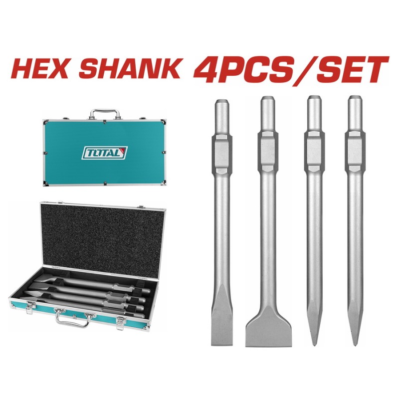 TOTAL ΕΠΑΓΓ. ΣΕΤ ΚΑΛΕΜΙΑ+ΒΕΛΟΝΙΑ SDS-HEX 4ΤΕΜ ΓΙΑ TH215456 / TH217068 (TAC0304375)