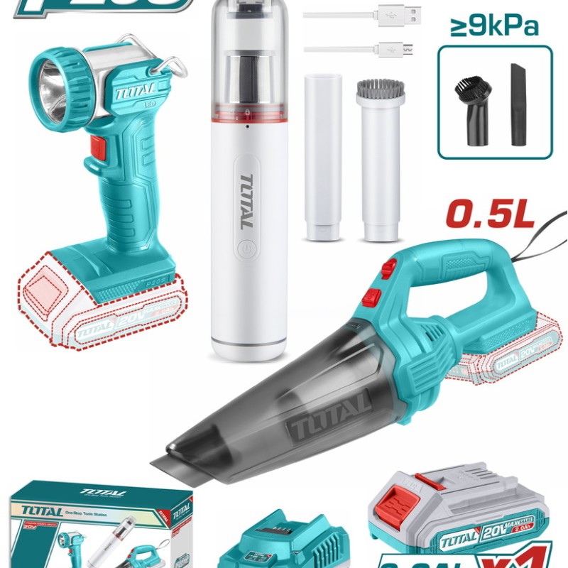 TOTAL ΣΕΤ 2 ΣΚΟΥΠΑΚΙΑ + ΦΑΚΟΣ ΜΠΑΤ. Li-ion 20V / 2Ah / 1 ΜΠΑΤΑΡΙΑ (TOSLI20668E)