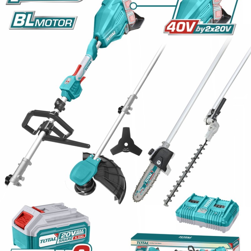 TOTAL ΕΠΑΓΓ. ΠΟΛΥΜΗΧΑΝΗΜΑ 4 σε 1  ΜΠΑΤ. Li-ion 2X20V(40V) / 4Ah / 2 ΜΠΑΤ. BL Motor (TSTLI2040386)