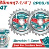 TOTAL ΕΠΑΓΓ ΣΕΤ ΔΙΣΚΟΙ ΚΟΠΗΣ ΞΥΛΟΥ Φ185Χ20mm 24Τ 2TEM ΓΙΑ TS11418526/TS1161856/TSLI1851 (TAC2331853)