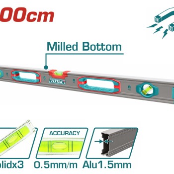 TOTAL ΕΠΑΓΓ. ΑΛΦΑΔΙ ΑΛΟΥΜΙΝΙΟΥ ΜΑΓΝΗΤΙΚΟ 100cm (TMT210028M)