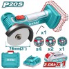 TOTAL ΕΠΑΓΓ. MINI ΓΩΝΙΑΚΟΣ ΤΡΟΧΟΣ ΜΠΑΤ. Li-ion 20V / 2Ah / 1 ΜΠΑΤΑΡΙΑ (TAGLI76012)