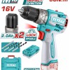 TOTAL ΕΠΑΓΓ. ΔΡΑΠ/ΒΙΔΟ ΚΡΟΥΣΤΙΚΟ ΜΠΑΤ. Li-ion 16V / 2Ah / 60Nm / 2 ΜΠΑΤ (TIDLI16682)