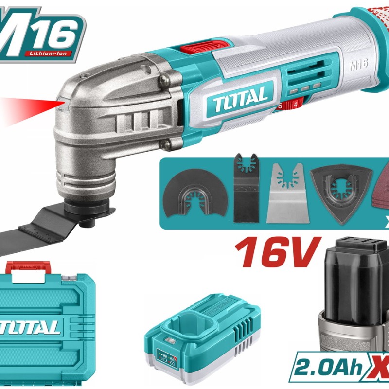 TOTAL ΕΠΑΓΓ. ΠΟΛΥΕΡΓΑΛΕΙΟ ΜΠΑΤ. Li-ion 16V / 2Ah / 2 ΜΠΑΤ (TMLI16222E)