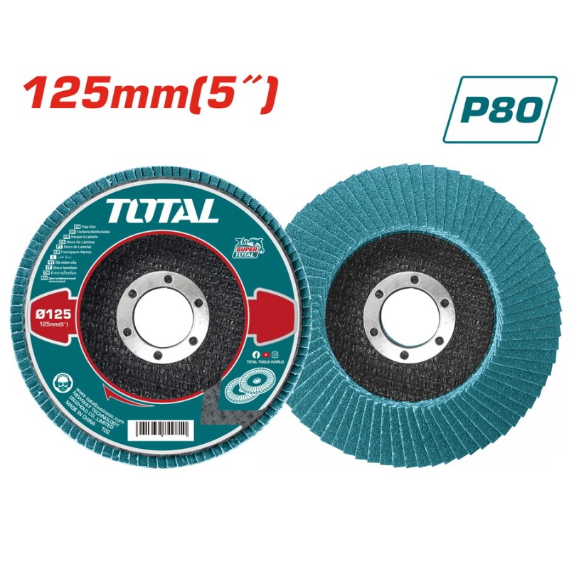 TOTAL ΠΟΛΥΠΤΕΡΟ ΓΥΑΛΙΣΜΑΤΟΣ 125mm P80 ΓΙΑ ΙΝΟΧ (TAC641253)