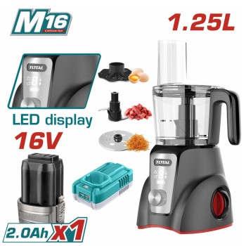 TOTAL ΜΠΛΕΝΤΕΡ - ΠΟΛΥΚΟΠΤΗΣ Multi ΜΠΑΤ.  Li-ion 16V / 1.25Lit / 2Ah / 1 ΜΠΑΤ (TMG027K)