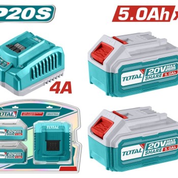 TOTAL ΕΠΑΓΓ. ΣΕΤ 2τεμ ΜΠΑΤ. TFBLI2053 Li-ion 20V/5Ah + 1τεμ ΤΑΧΥΦΟΡΤΙΣΤΗΣ TFCLI20411E (TFBCPK2513E)