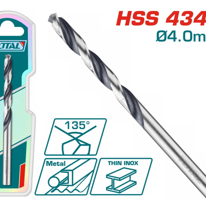 TOTAL ΕΠΑΓΓ. ΤΡΥΠΑΝΙ HSS DIN4341 4mm 1τεμ (TAC1200404)