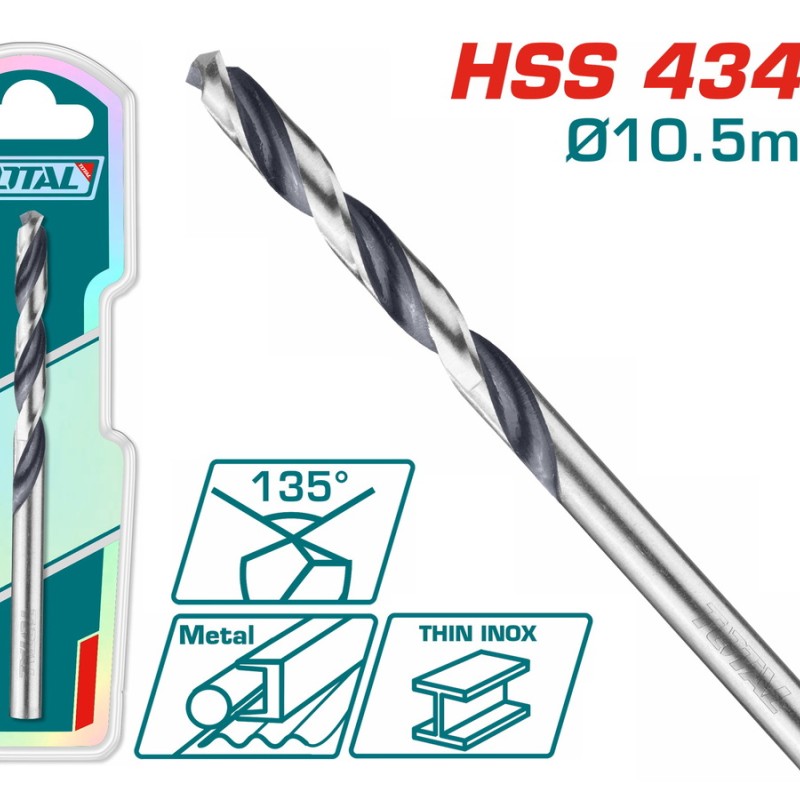TOTAL ΕΠΑΓΓ. ΤΡΥΠΑΝΙ HSS DIN4341 10.5mm 1τεμ (TAC1201504)
