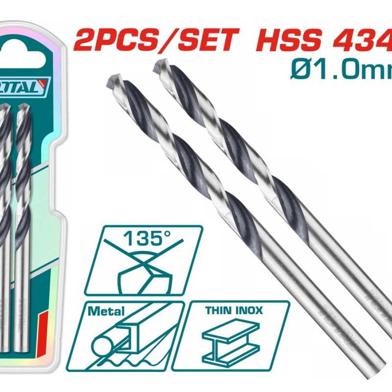 TOTAL ΕΠΑΓΓ. ΤΡΥΠΑΝΙ HSS DIN4341 1mm 2τεμ (TAC1200014)