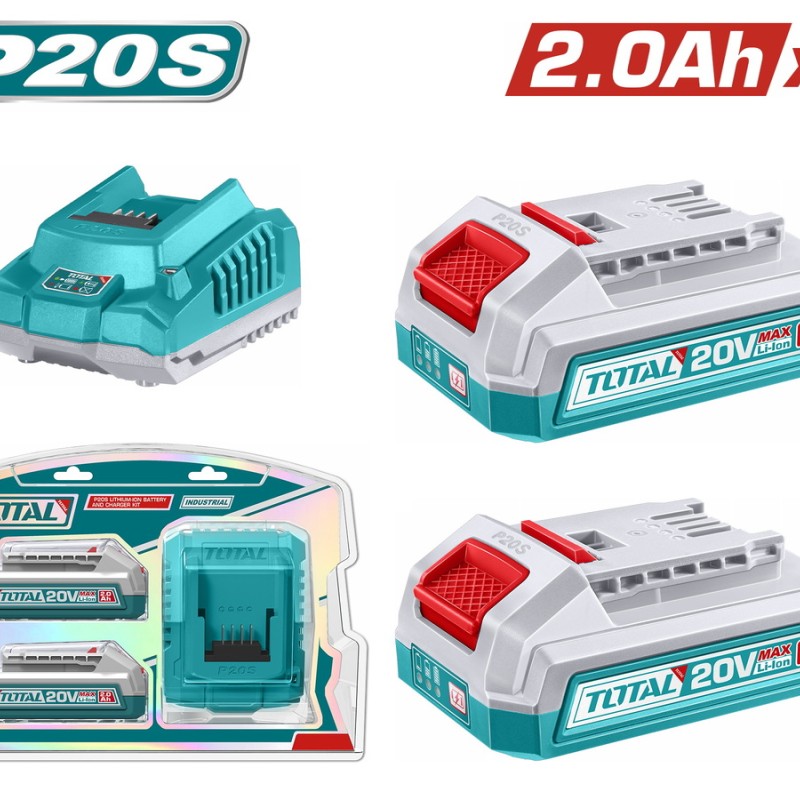 TOTAL ΕΠΑΓΓ. ΣΕΤ 2τεμ ΜΠΑΤ. TFBLI2001 Li-ion 20V / 2Ah + 1τεμ ΦΟΡΤΙΣΤΗΣ TFCLI2001E (TFBCPK2212E)