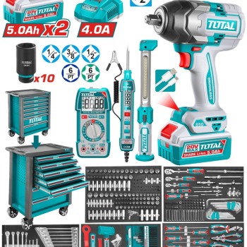 TOTAL ΕΠΑΓΓ. ΕΡΓΑΛΕΙΟΦΟΡΟΣ ΜΕ ΜΠΟΥΛΟΝΟΚΛΕΙΔΟ 850Nm & 369ΤΕΜ ΕΡΓΑΛΕΙΑ (THPTCS83692)