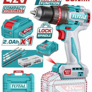 TOTAL ΕΠΑΓΓ. ΔΡΑΠ/ΒΙΔΟ ΚΡΟΥΣΤΙΚΟ ΜΠΑΤ. Li-ion 42V / 2Ah / 69Nm / 1 ΜΠΑΤ BL Motor (TIDLI426981E)