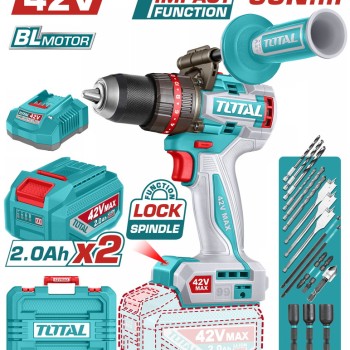 TOTAL ΕΠΑΓΓ. ΔΡΑΠ/ΒΙΔΟ ΚΡΟΥΣΤΙΚΟ ΜΠΑΤ. Li-ion 42V / 2Ah / 99Nm / 2 ΜΠΑΤ BL Motor (TIDLI429982E)