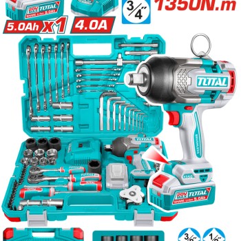 TOTAL ΕΠΑΓΓ. ΣΕΤ ΜΠΟΥΛΟΝΟΚΛΕΙΔΟ ΜΠΑΤ. Li-ion 20V / 1350Nm / 5Ah / 1 ΜΠΑΤ 126ΤΕΜ (THKTHP31262)