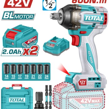TOTAL ΕΠΑΓΓ. ΜΠΟΥΛΟΝΟΚΛΕΙΔΟ ΜΠΑΤ. Li-ion 42V / 2Ah / 600Nm / 2 ΜΠΑΤ BL Motor (TIWLI42602E)