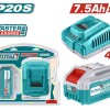 TOTAL ΕΠΑΓΓ. ΣΕΤ 1τεμ ΜΠΑΤ TFBLI2075 Li-ion 20V/7.5Ah + 1τεμ ΤΑΧΥΦΟΡΤΙΣΤΗΣ TFCLI20411E (TFBCPK1417E)
