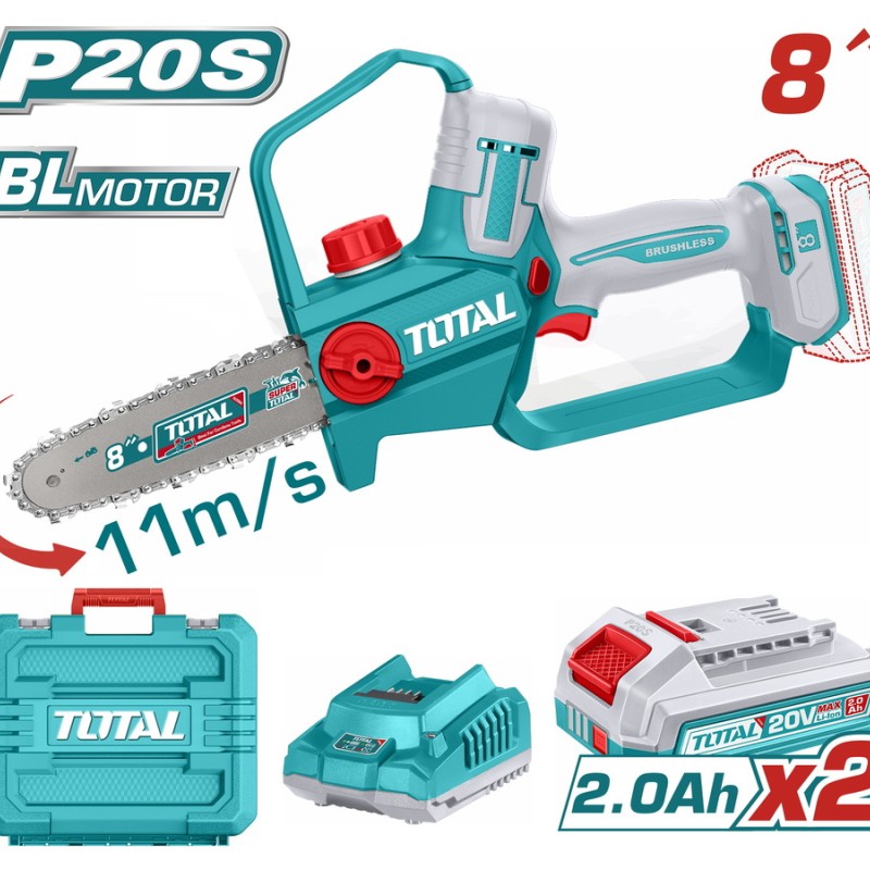 TOTAL ΕΠΑΓΓ. ΣΕΤ ΑΛΥΣΟΠΡΙΟΝΟ ΚΛΑΔ ΜΠΑΤ Li-ion 20V/8