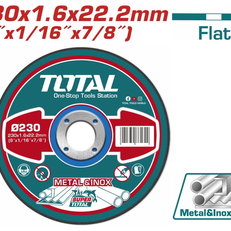TOTAL ΔΙΣΚΟΣ ΚΟΠΗΣ ΙΣΙΟΣ ΙΝΟΧ / ΜΕΤΑΛΛΟΥ 230 Χ 1.6mm (TAC2162301)