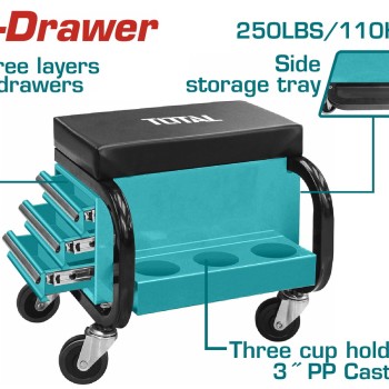 TOTAL ΕΠΑΓΓ. ΕΡΓΑΛΕΙΟΘΗΚΗ ΚΑΘΙΣΜΑ ΜΕ 3 ΣΥΡΤΑΡΙΑ ΚΑΙ ΡΟΔΕΣ 110Kg (THCS103)