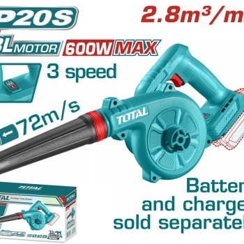 TOTAL ΕΠΑΓΓ. ΦΥΣΗΤΗΡΑΣ ΜΠΑΤ. Li-ion 20V ΧΩΡΙΣ ΜΠΑΤΑΡΙΑ & ΦΟΡΤΙΣΤΗ BL Motor (TABLI2068)