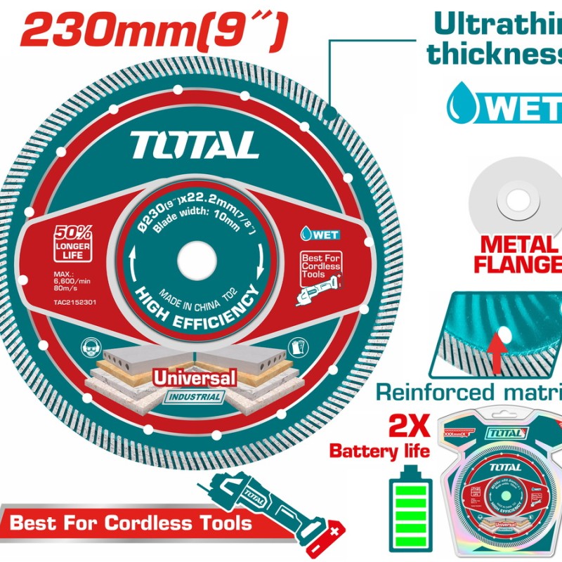 TOTAL ΕΠΑΓΓ. ΔΙΑΜ/ΣΚΟΣ ΥΓΡΑΣ ΚΟΠΗΣ 230 Χ 22.2mm Χ 2.4mm ΛΕΠΤΟΣ (TAC2152301)