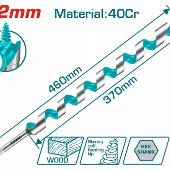 TOTAL ΤΡΥΠΑΝΙ ΞΥΛΟΥ ΤΥΠΟΥ ΑΡΙΔΑΣ 40Cr 12 Χ 460mm (TAC3512)